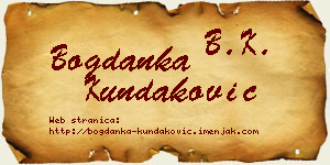 Bogdanka Kundaković vizit kartica